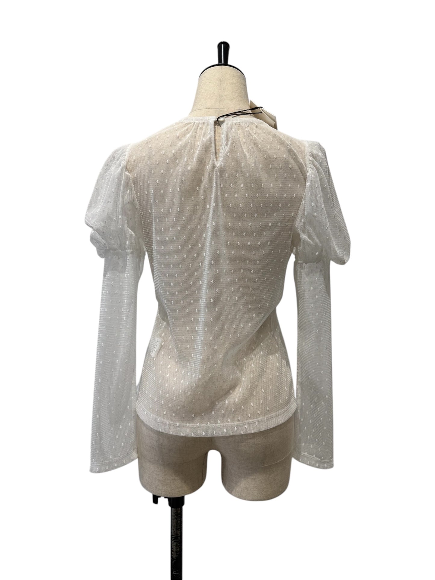 BELPER / sheer puffsleeve top (white)