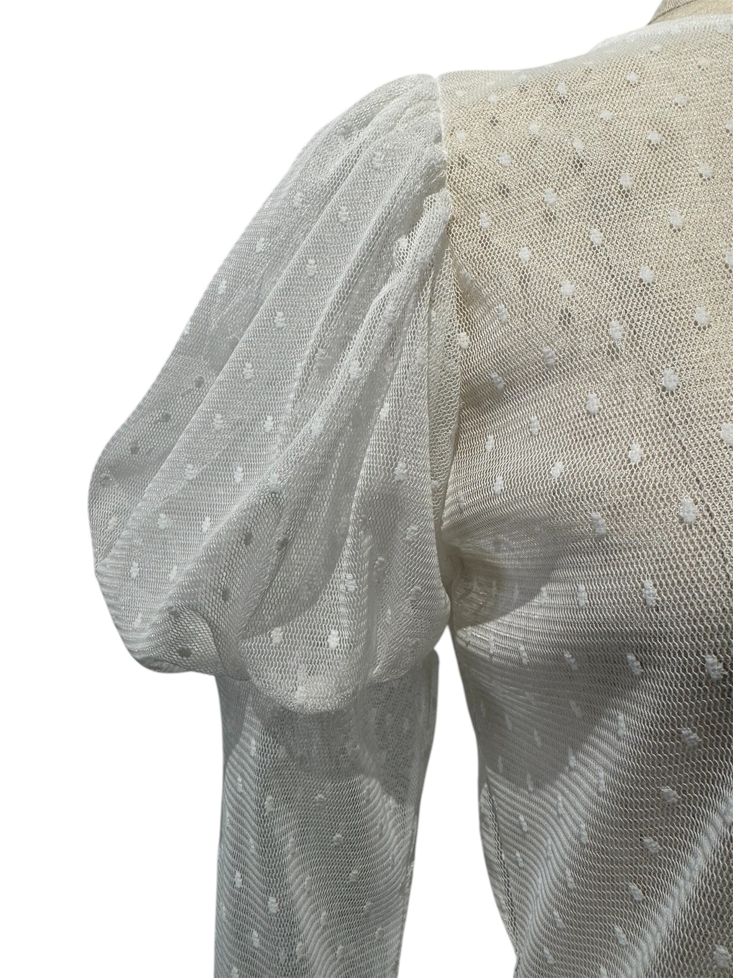 BELPER / sheer puffsleeve top (white)