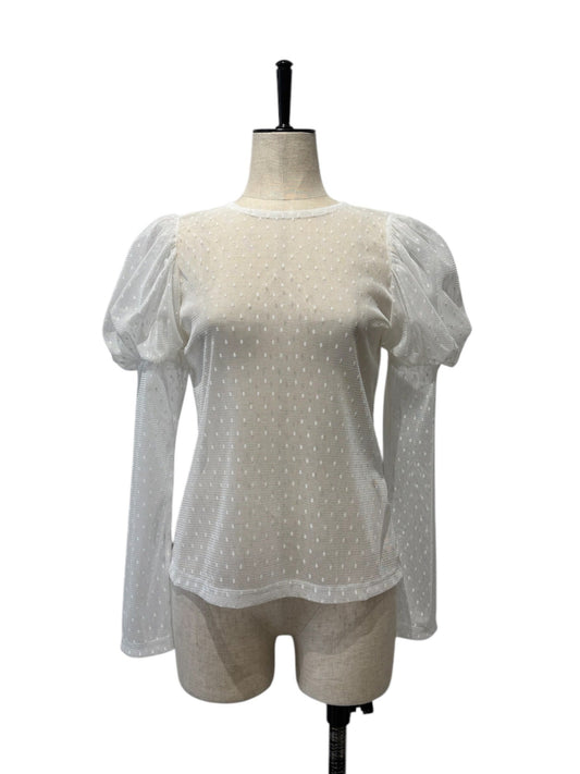 BELPER / sheer puffsleeve top (white)