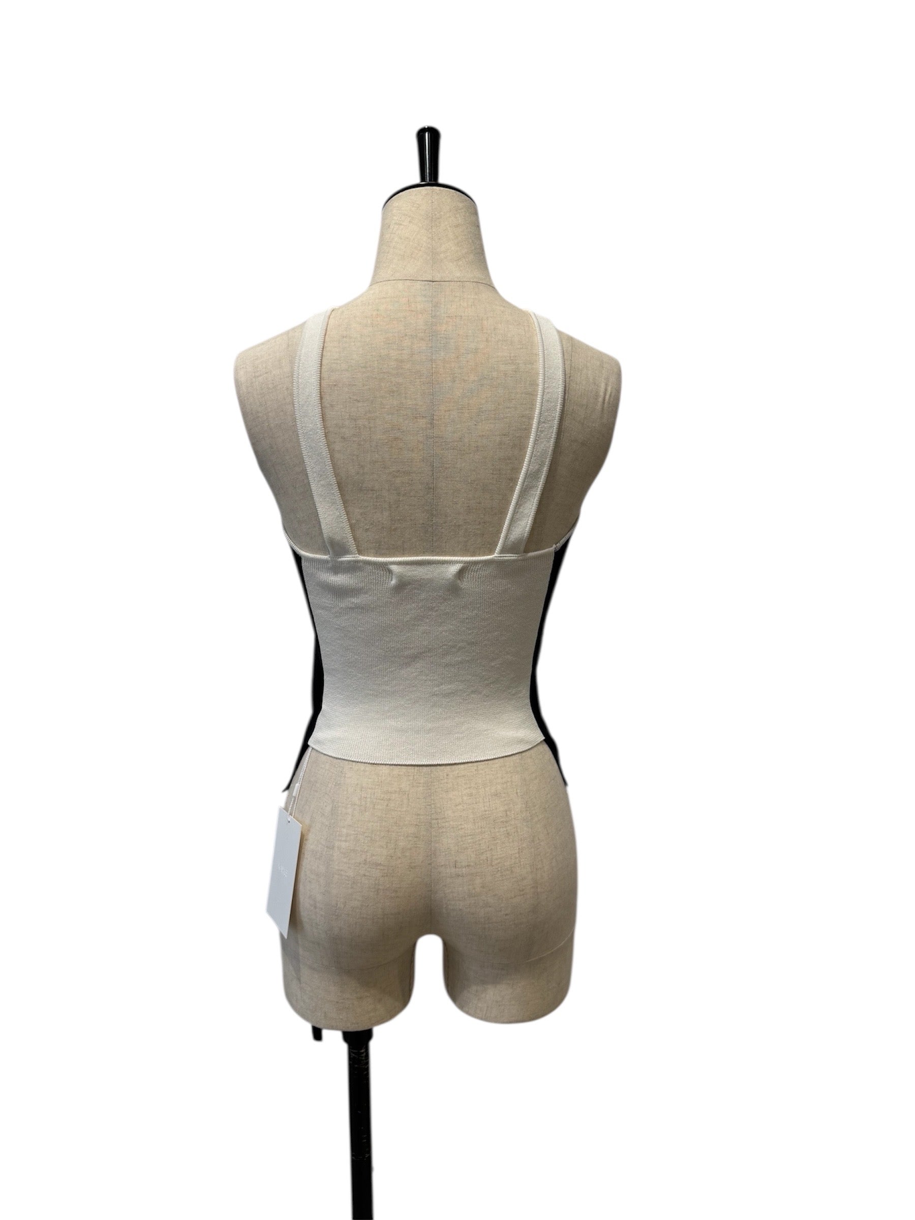 KAYLE / WASHI KNIT TANK TOP(WHITExBLACK) – KH shop