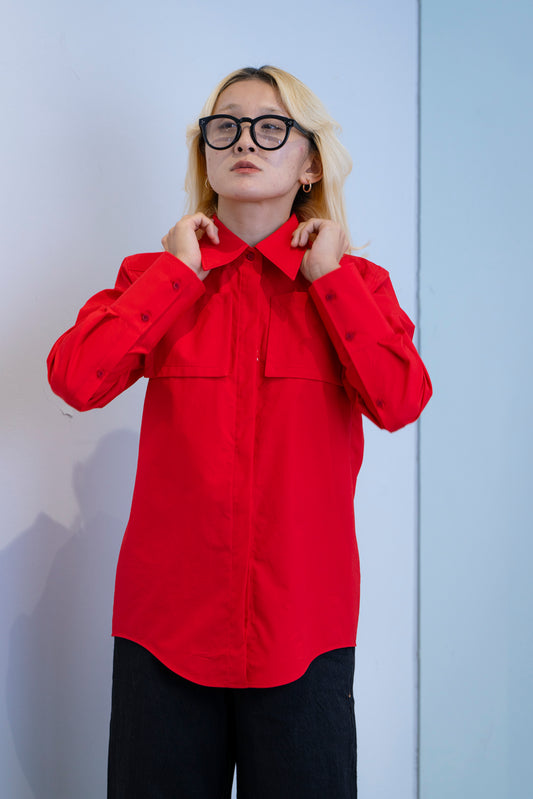 SATORUSASAKI / TWO-TUCKED SHIRT (red)