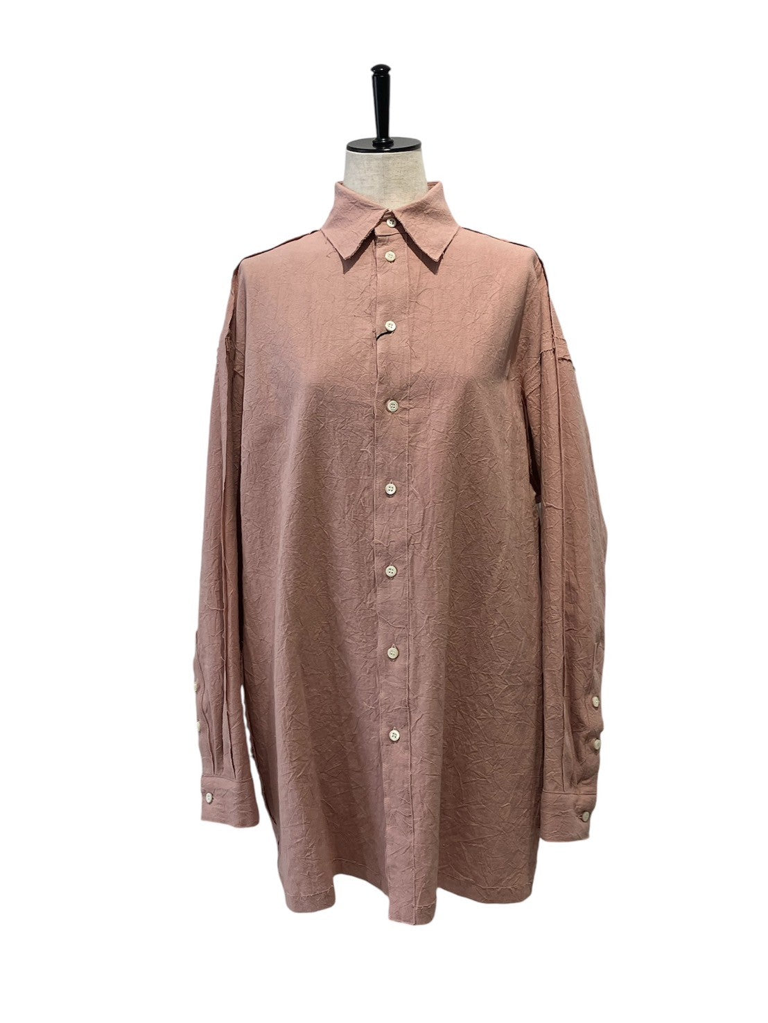 BELPER / Washed Linen shirt ( pink )