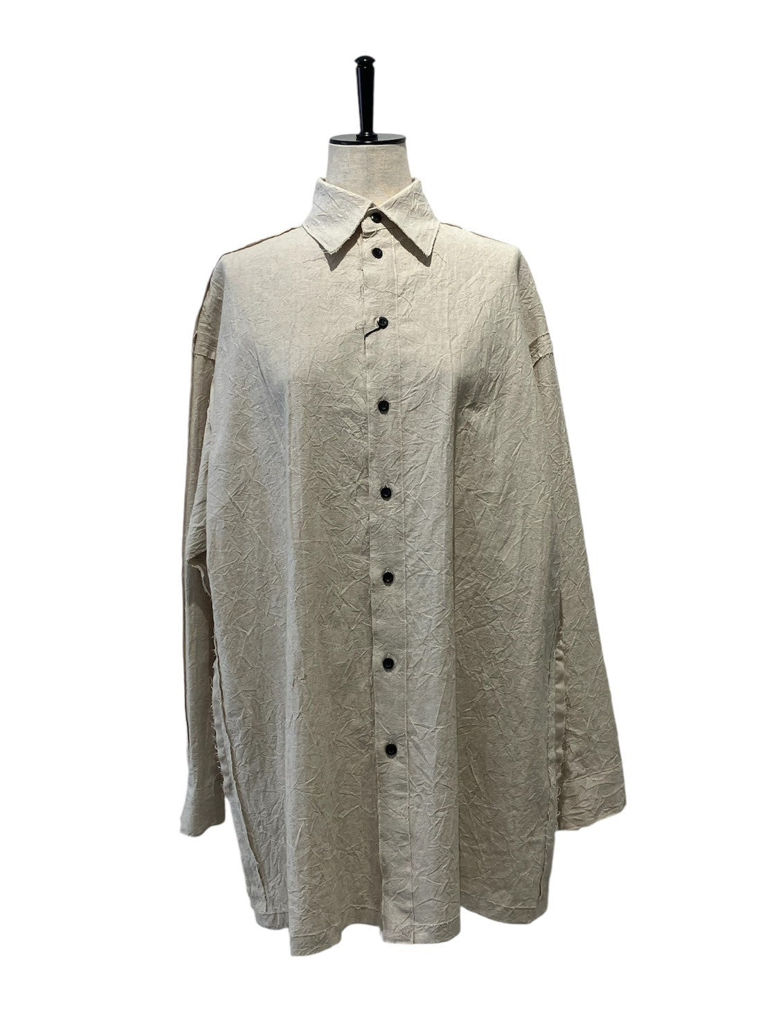 BELPER / Washed Linen shirt ( beige)