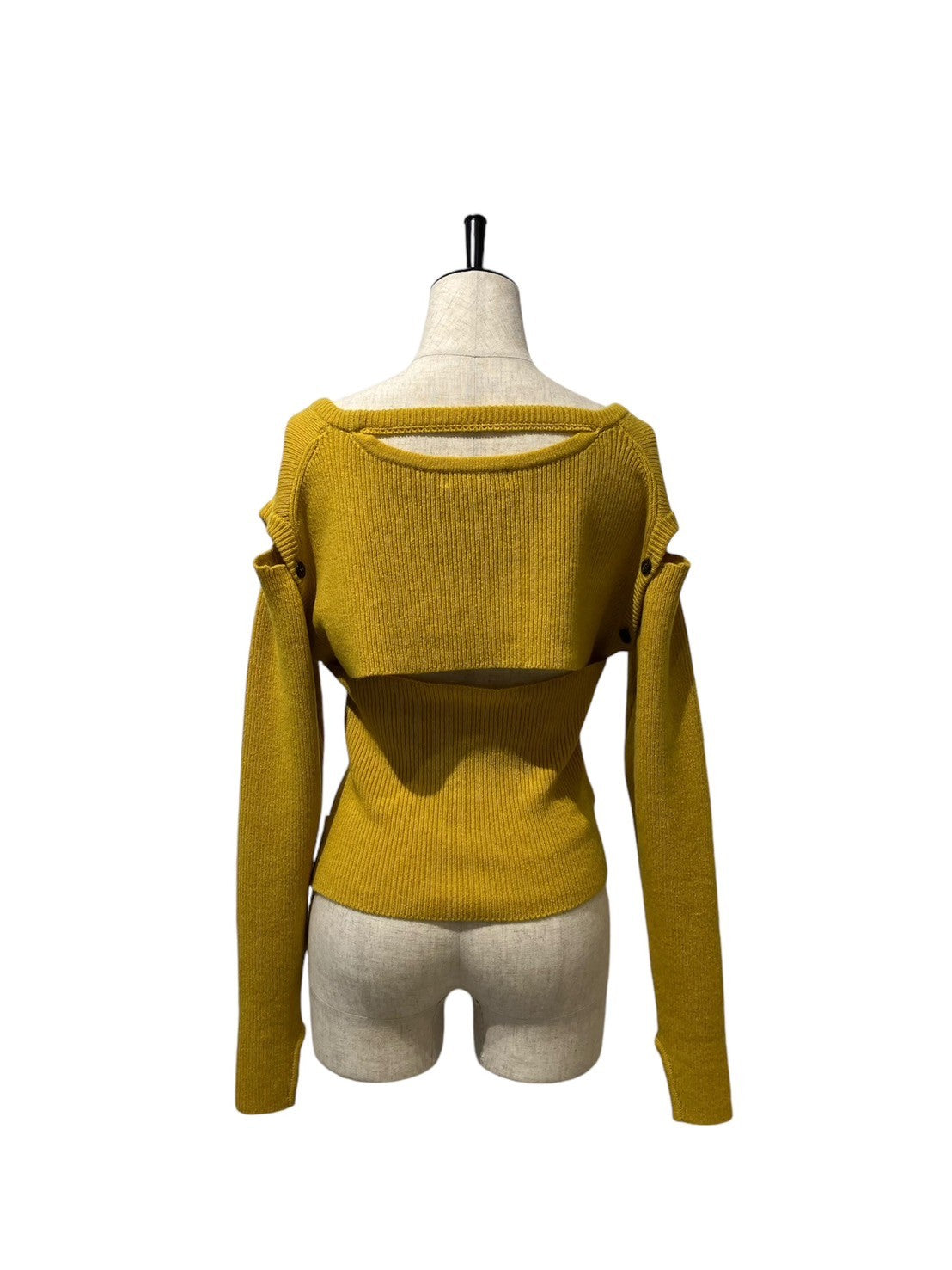 KAYLE / Wool Short Knit Waist Warmer set (mustard)