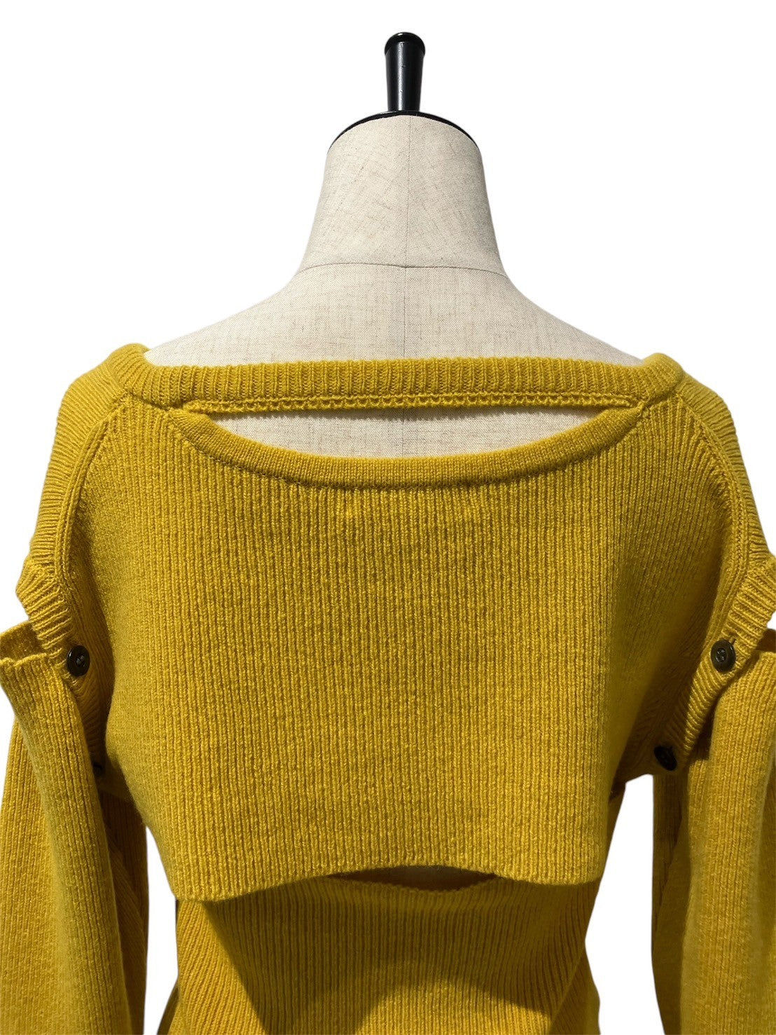 KAYLE / Wool Short Knit Waist Warmer set (mustard)