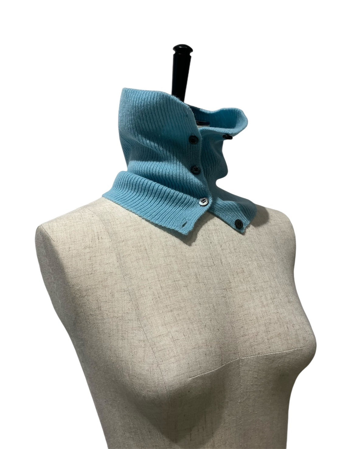 KAYLE / Wool Knit P/O Neck Wamer set (cyan)