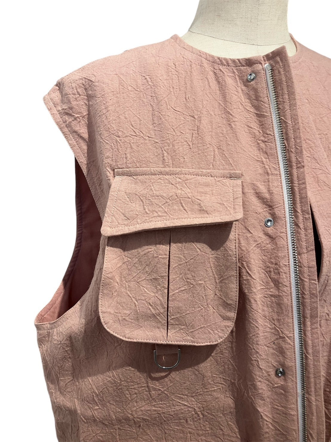 BELPER / Washed Linen vest ( pink )