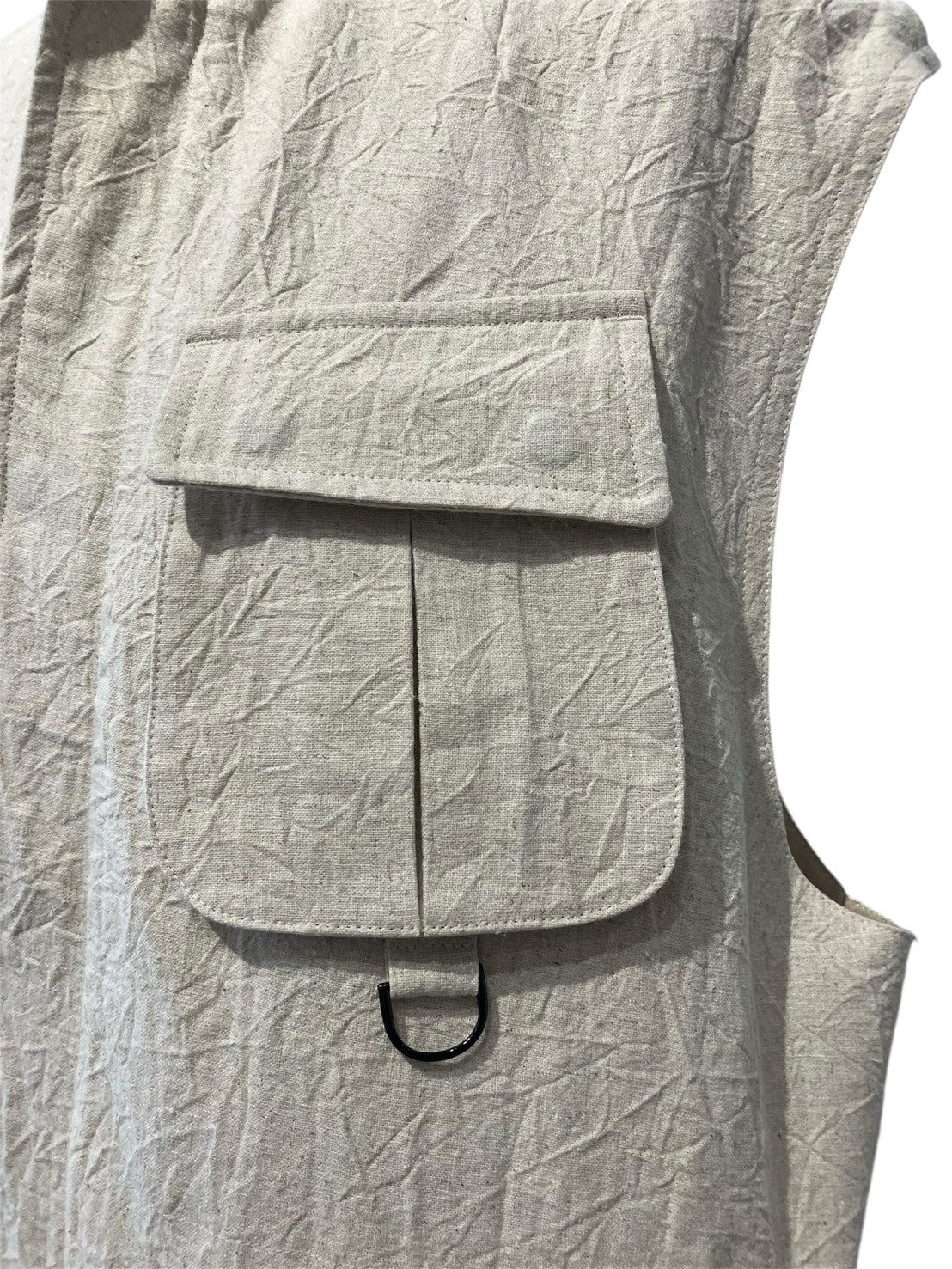 BELPER / Washed Linen vest ( beige )