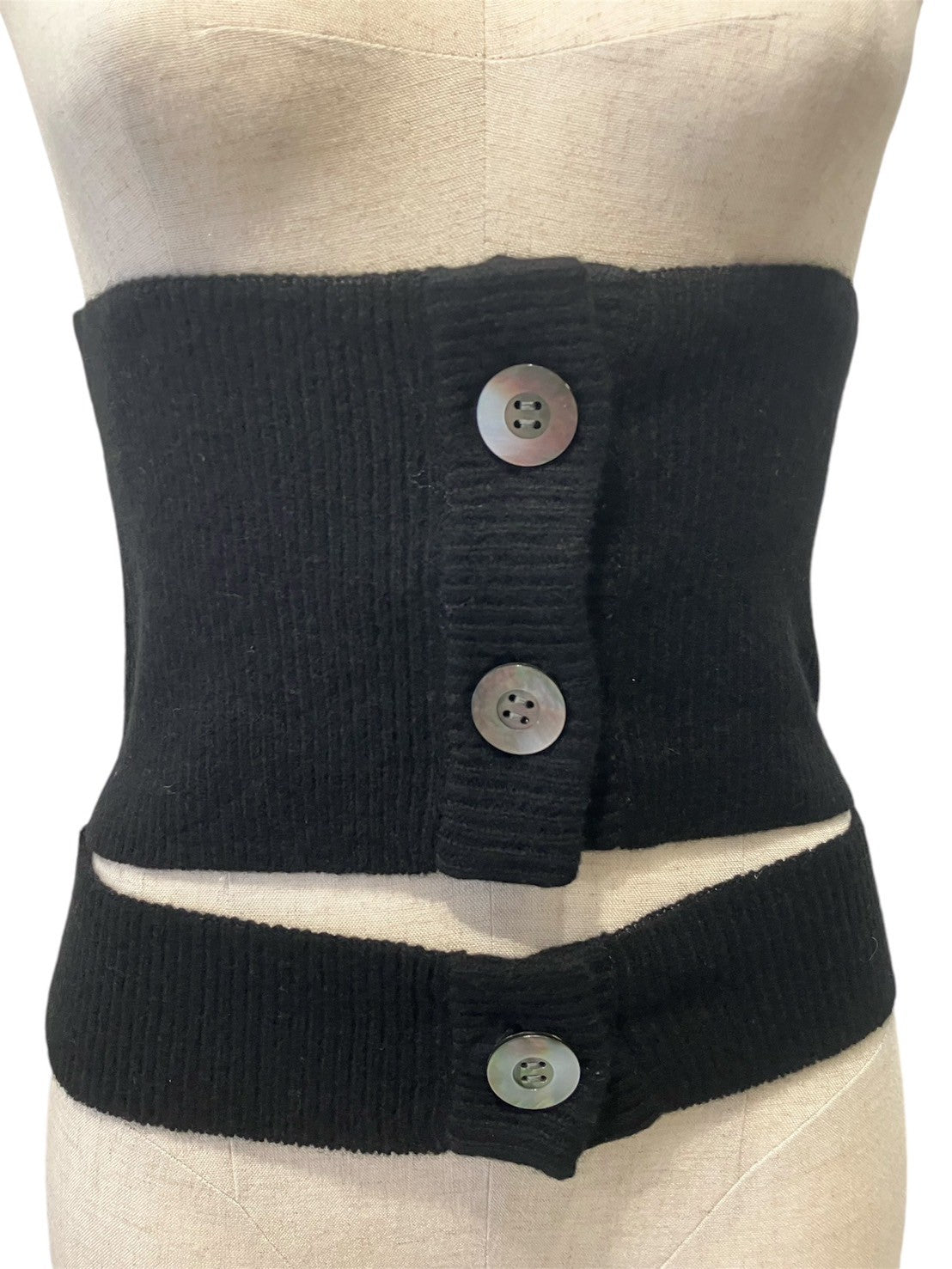 KAYLE / Wool Knit Vest Waist Warmer Set (grey x black)