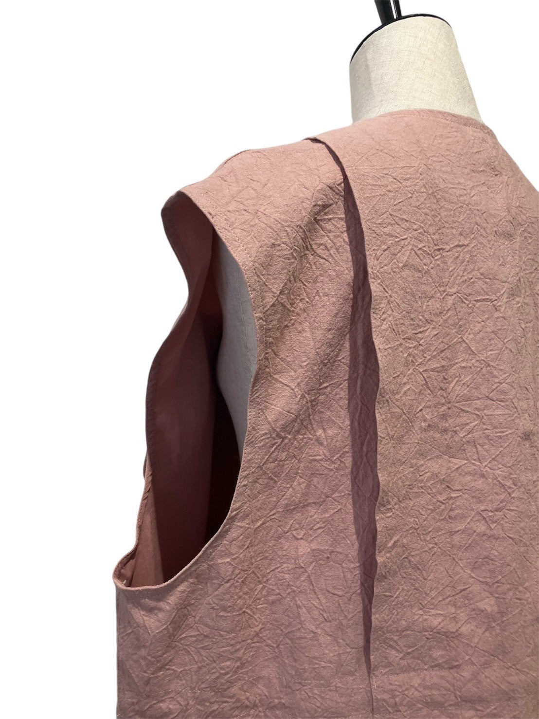 BELPER / Washed Linen vest ( pink )