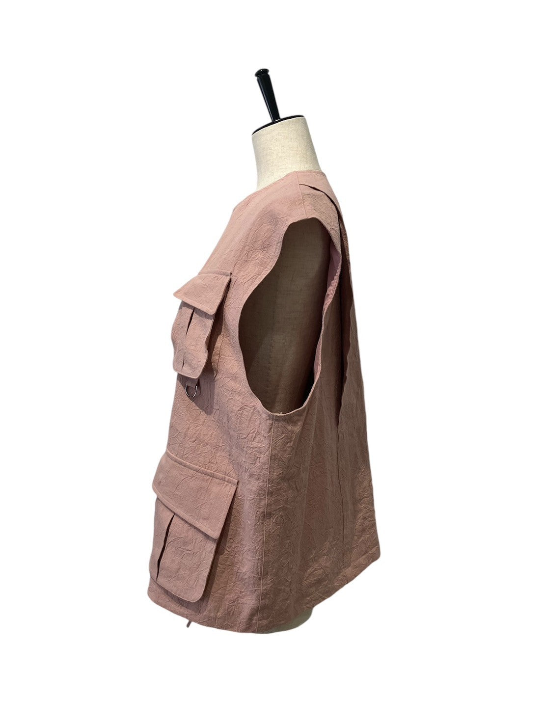 BELPER / Washed Linen vest ( pink )