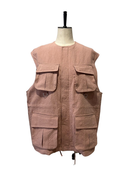 BELPER / Washed Linen vest ( pink )