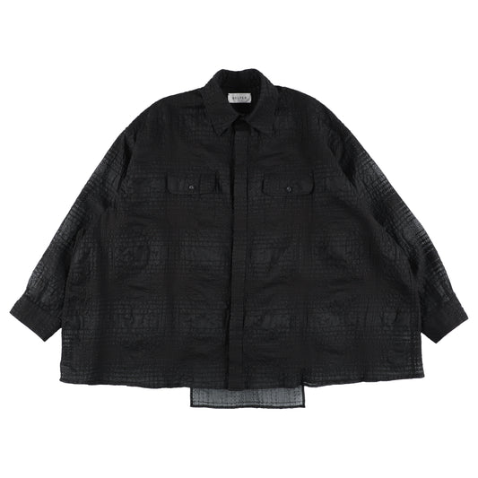 BELPER / RIPPLED CHECK SHIRT (balck)